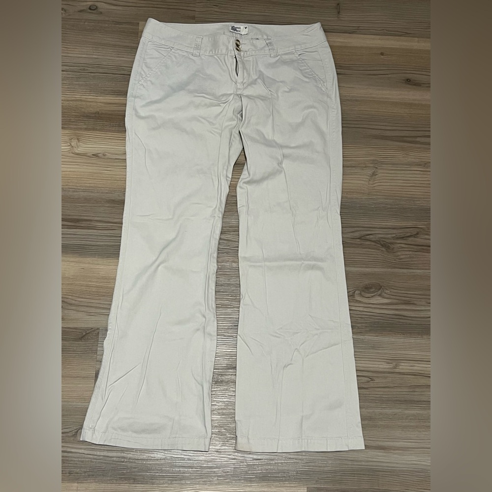 American Eagle Cream Flares Pants Khakis
